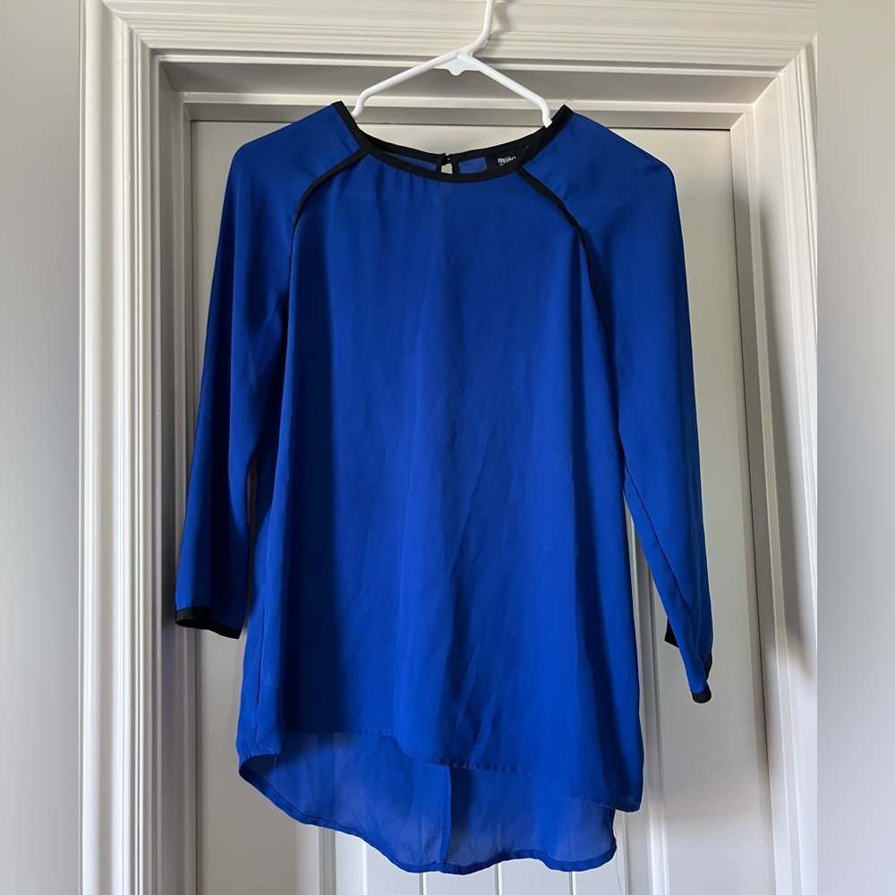 Mossimo blue and black dress top